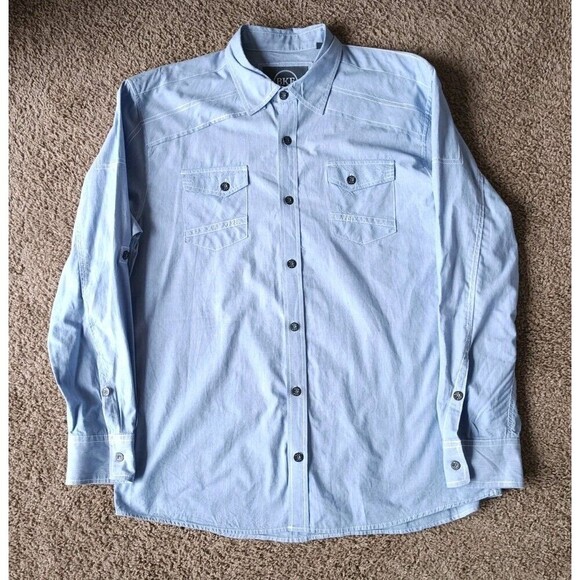 BKE Button Up Shirt Men's Size XL Western White Long Sleeve - Picture 1 of 7